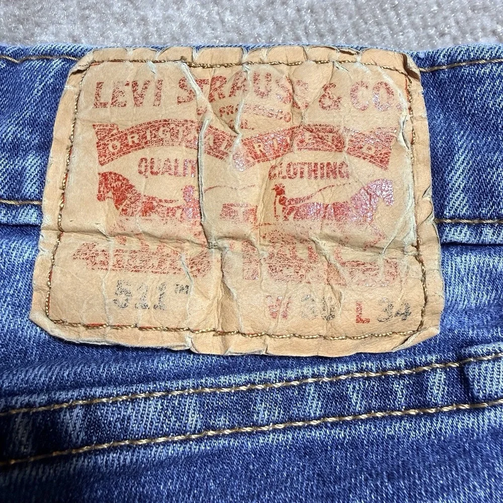 Levis 511 Slim Fit Jeans Mens 30x30 Blue Denim Medium Wash 04511-1907 READ